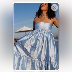 NWT Baaby Bug Silk Ruffle Dress in Sky Size AU 10